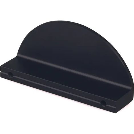 Tiradores semicirculares para muebles, con una distancia entre orificios de 64 mm, aptos para armarios de cocina, cajoneras, aparadores, etc., de color negro, paquete de 5 unidades. (1/5)