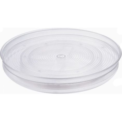 petit plateau pivotant en plastique sans BPA pour épices et ingrédients de cuisine, socle tournant pour le placard, transparent, 29 cm (1/4)