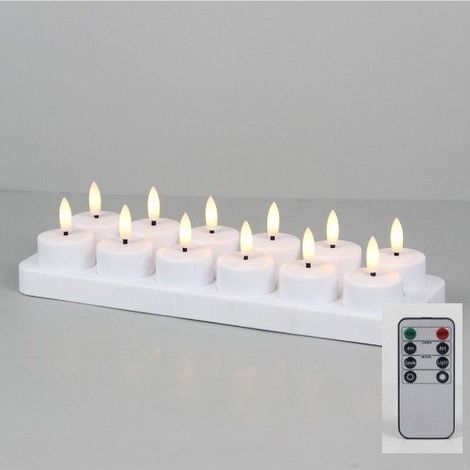 BelleRise - Bougies chauffe-plat LED rechargeables 2025, lot de 12, avec télécommande et minuteur pour décoration de fête [YD]