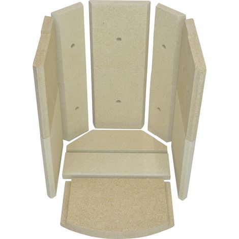 Habillage de foyer pour poêles à cheminée Alicante – 13 pièces en vermiculite – Dimensions optimales pour encastrement parfait – Compatible modèles Fireplace – Kaminxpert (1/5)