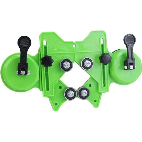 Guide de scie cloche 4-83 mm, gabarit de fixation réglable pour carrelage, céramique, verre, marbre, porcelaine (vert) (1/5)
