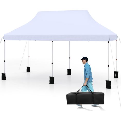 Grand espace tonnelle pliante 10 x 20 FT, 3 hauteurs, tissu Oxford résistant à l'eau, pour événements (1/5)