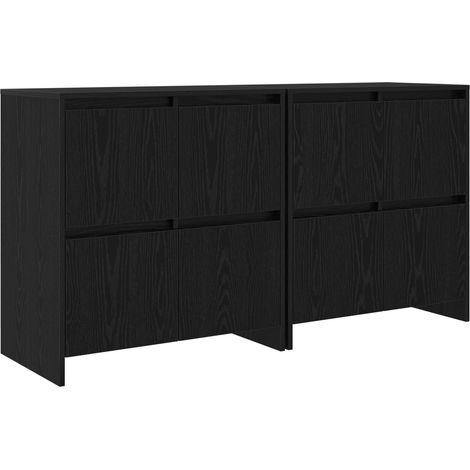 Maison Exclusive - Sideboards 2 pcs Rovere nero 70 x 41 x 75 cm Legno multistrato