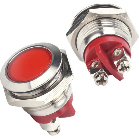 Indicateur LED 0,6 pouce, voyant lumineux, base ignifugée, étanche IP66, universel (rouge) (1/5)