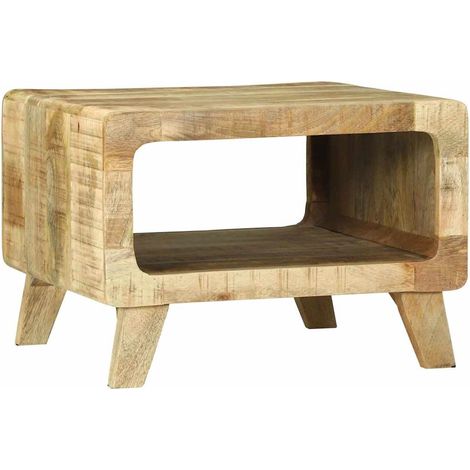 Table basse,Table d'appoint,Table de Salon Marron 50 x 50 x 35 cm Bois de manguier brut massif CFW73457 (1/5)
