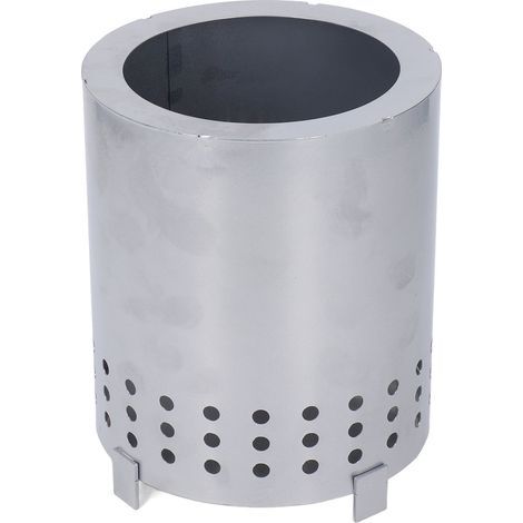 Foyer extérieur portable sans fumée, à poser sur une table, avec support, en fer forgé argenté, idéal pour le camping et la cour. (1/5)