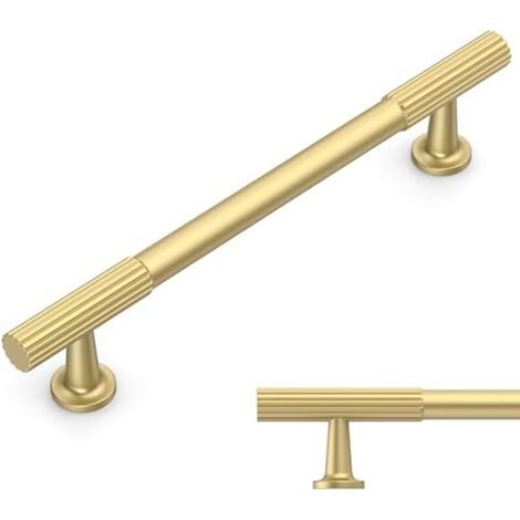 [NEVER USED] Amerdeco 2-piece furniture handles, gold, 128mm hole spacing, zinc alloy drawer and cabinet handles for kitchen and wardrobes