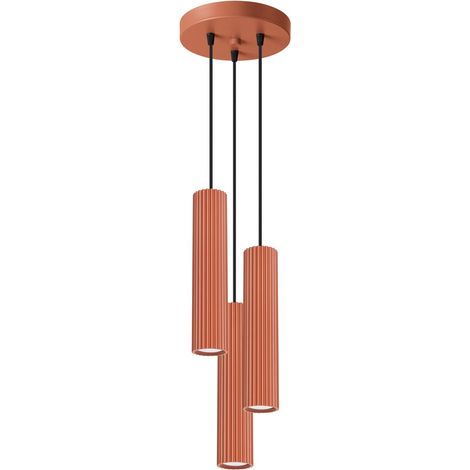 Hängeleuchte Aluminium B: 19,5 cm H: max. 108 cm Ockerrot GU10 3-flammig Modern (1/5)