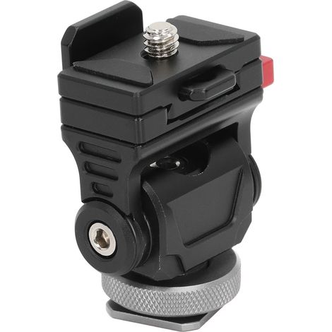 Support de moniteur de caméra rotatif à 360° et inclinable à 180°, avec griffe porte-accessoires et vis 1/4". (1/5)