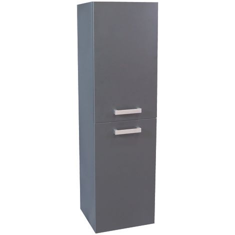 ONDEE ZEN - Colonne de Salle de Bain SMART - A suspendre - 2 Portes - 35cm - Finitions Gris
