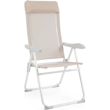 Sedia sdraio "Cayo" in alluminio e textilene da mare e giardino regolabile -Grigio (1/6)