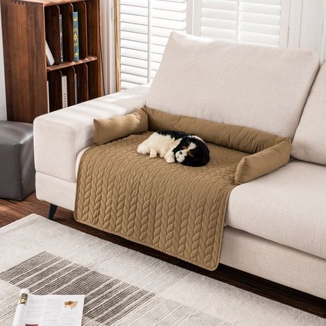 Matelas imperméable pour chien - Housse de canapé antidérapante -panier pour chien -Tapis de protection lavable,75x75cm,Kaki (1/5)