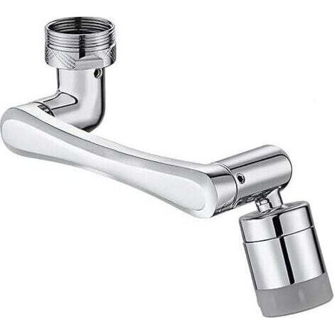 Aérateur de robinet pivotant à1440 °,aérateur fixation de robinet rotatif avec 2fonctions pulvérisation,robinet rotatif multifonctionnel pour cuisine adapté à un filetage extérieur de20mm,22mm,24mm (1/5)