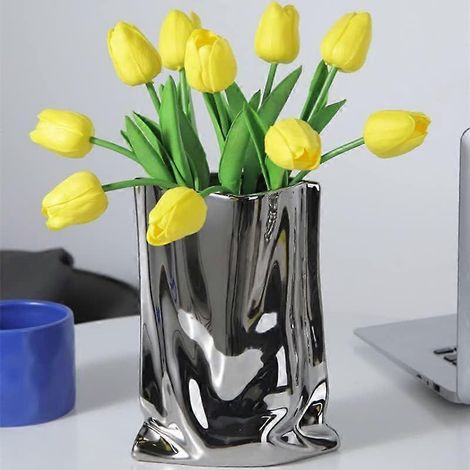 Vase en céramique vase moderne vase central minimaliste nordique vase décoratif pour la chambre la salle à manger ou le bureau (1/4)