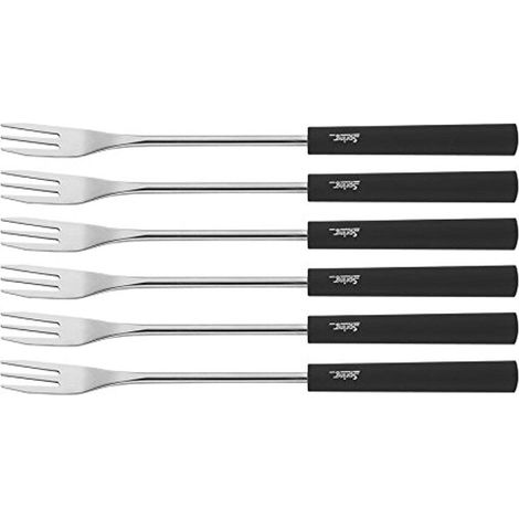 Spring 2890290606 - Forchettine da fonduta, mod. Basic, 6 pezzi, colore: nero