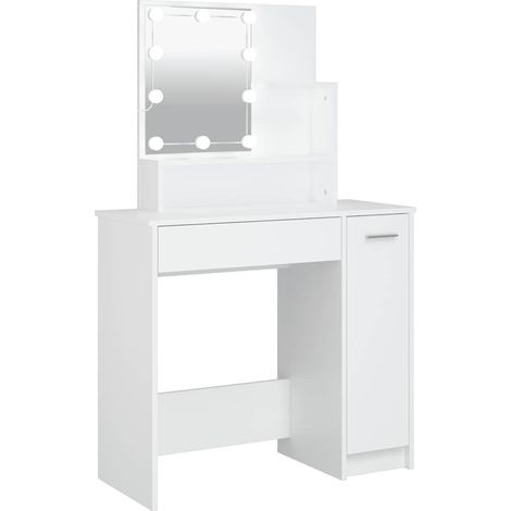 Dressing Table with LED White 86.5x35x136 cm vidaXL (1/5)