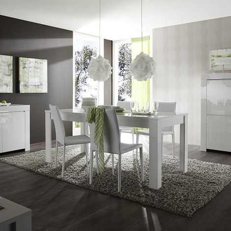 Mesa de comedor LAZARRO 180 cm blanco lacado