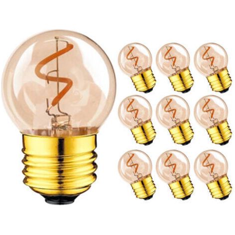 Ampoules LED de Style industriel rétro G40, lumière douce 220V, lumière en soie, lumière Flexible 2200K, Source de lumière jaune chaud 2W E27, 10 pièces (1/4)