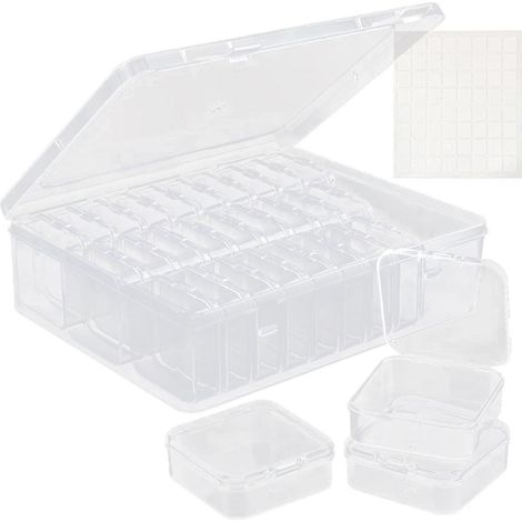 Boîte de rangement pour perles avec grand couvercle à charnière, idéale pour ranger les fournitures de loisirs créatifs et d'art du diamant. (1/5)