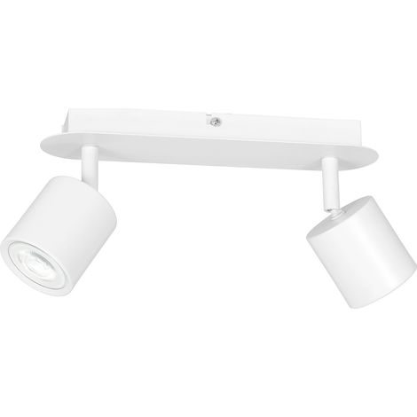 Rampe 2 spots orientables blanc mat GU10 Demia Luminex