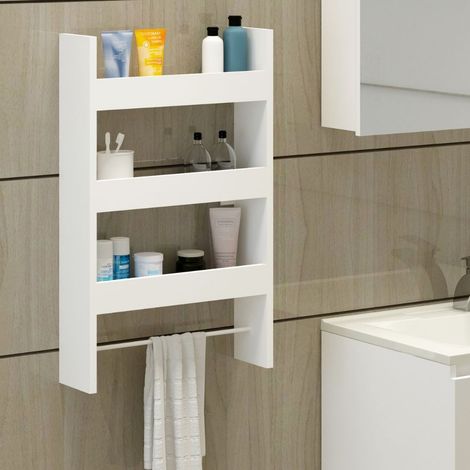 Mensola da parete 50 cm in legno con tre ripiani colore bianco - Alisa (1/5)