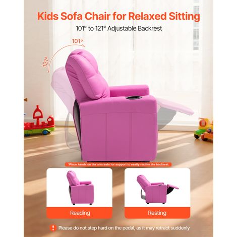 Fauteuil Inclinable pour Enfants, Chaise Relax Ergonomique, avec Porte-gobelet et Repose-pieds, Dossier Réglable de 101° à 121°, en… (1/5)