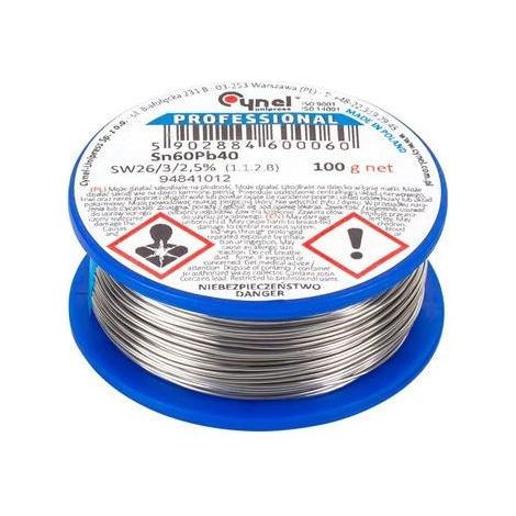 Filo saldatura cynel lega stagno 60 piombo 40 1,2mm 100g (1/2)