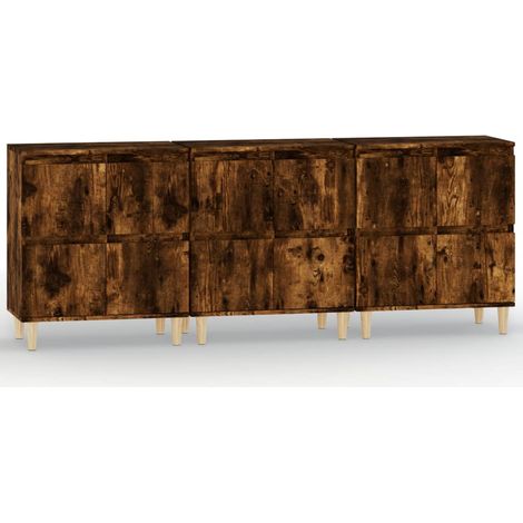 Credenza buffet cassettiera mobile contenitore organizer cucina soggiorno soggiorni 3 pz 60 x 35 x 70 cm derivati del legno marrone 020037049