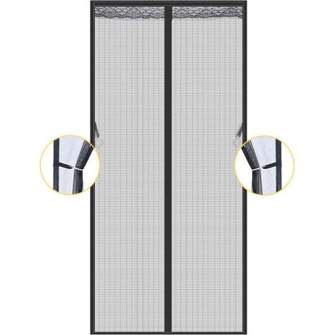 Moustiquaire Magnétique pour Porte et Fenêtre 70x210 cm, Moustiquaire Auto-fermante avec Bande Adhésive, Filet Anti-insectes Fin (1/4)