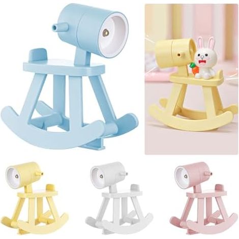 Lot de 4 mini veilleuses mignonnes, petit support de téléphone pour bureau, mini animaux mignons de dessin animé, lampe de bureau LED portable, veilleuse de table de lecture pour la maison et (1/5)