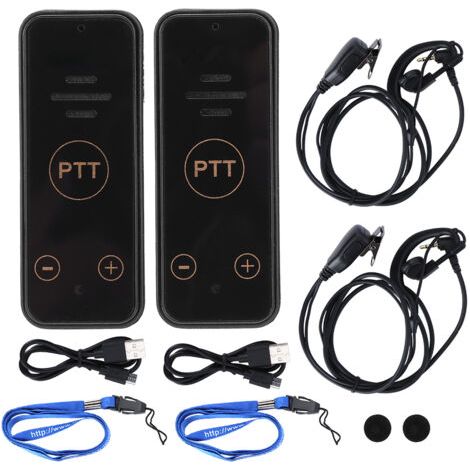 2 mini talkies-walkies 0,5 W 400-470 MHz avec émetteur radio, oreillette et casque à contour d'oreille-AquaForge (1/5)