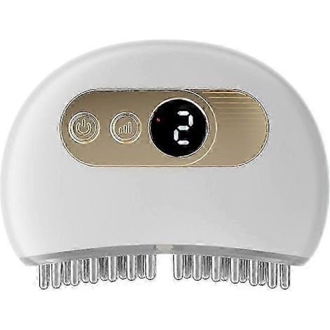 Massage, Vibration und Wärmetherapie zur Linderung von Kiefer- und Nackenschmerzen. Ergonomisches Mehrnadel-Massagegerät für das Kiefergelenk (TMJ), weiß.