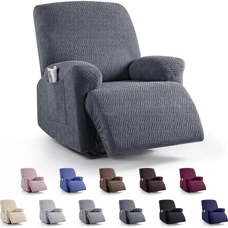 Housse élastique pour fauteuil inclinable 1 place, housse pour fauteuil de massage, housse pour canapé inclinable avec poches (1/5)