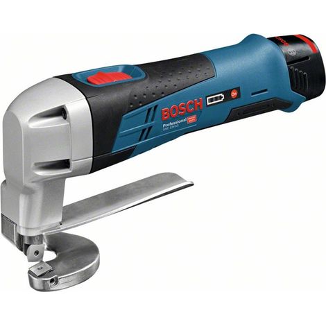 Bosch Akku-Blechschere GSC 12V-13 mit 2x 2,0 Ah Li-Ion Akkus + Lader + L-BOXX