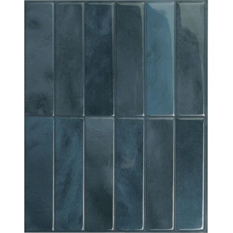 Set di 10 adesivi per piastrelle da parete per paraschizzi da cucina, piastrelle autoadesive, piastrelle tipo metropolitana, per decorazioni domestiche, sfondi, bagni e cucine (blu).