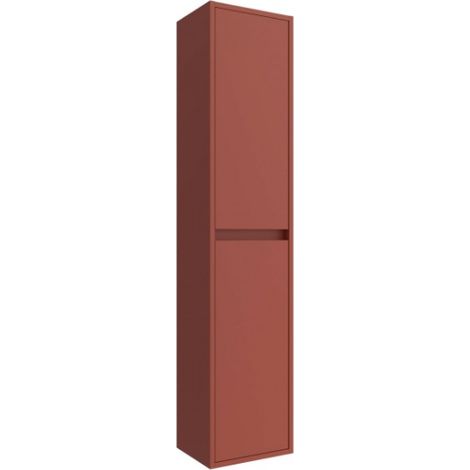 Colonna bagno sospesa 30x140 cm rosso satinato con due ante - Nova