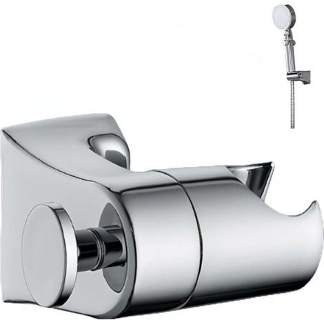 360° Hochleistungs-Duschhalterung, verstellbarer Duschhalter mit Montagezubehör, verbesserter Duschkopfhalter, Silber (1/5)