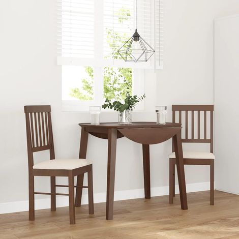 Sedie ergonomiche -  Sedie da Pranzo con Cuscini 2pz Marrone Legno Massello di Hevea (1/5)