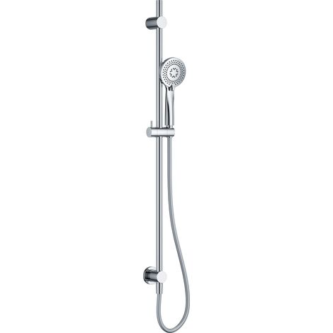 Ensemble de douche avec barre coulissante et raccord encastré en finition chromée - Stapol