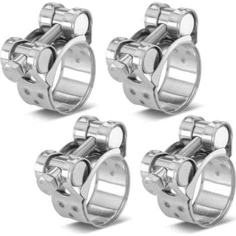 4 colliers de serrage à boulon en T, acier inoxydable, plage 26-28mm, largeur 18mm, W4 (1/5)