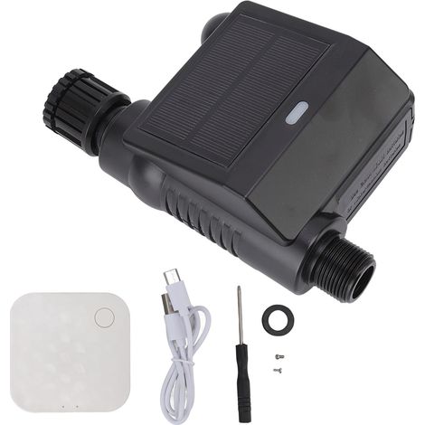Programmateur d'arrosage WiFi intelligent, étanche IP66, alimentation solaire, contrôle via application, raccord G3/4 pour jardin (1/5)