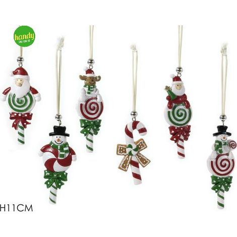 Pendaglio Personaggio Natalizio Candy General Trade H 11cm Modelli Assortiti