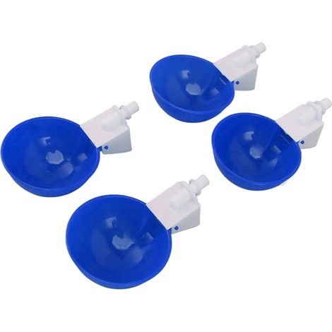 Lot de 8 abreuvoirs automatiques pour poules, grands modèles, universels et épais, bleus. (1/5)