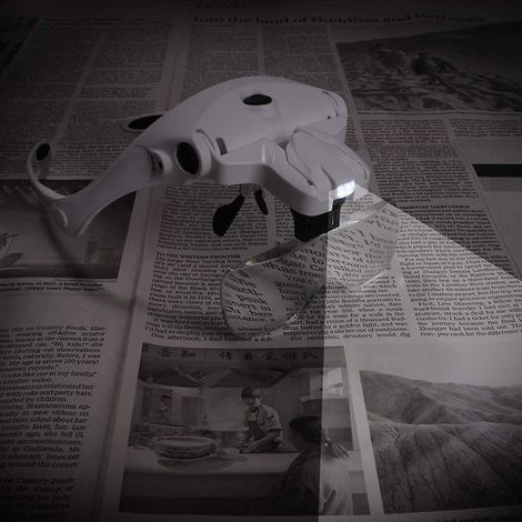 Freihändige Kopflupe, USB-wiederaufladbare Kopflupe mit LED-Licht für die Schmuckherstellung und andere Schmuckarbeiten. (1/3)