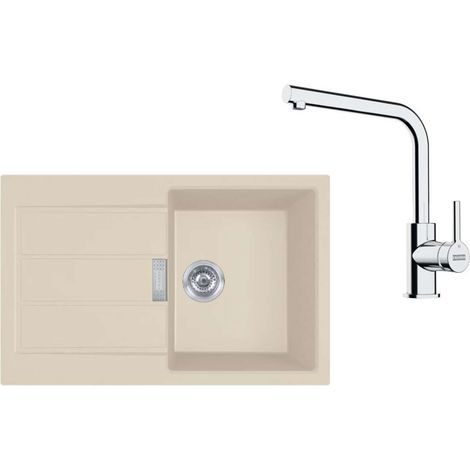 Franke Set - Set da cucina T115BE, lavello in tectonite S2D 611-78 e miscelatore FS 3230.031, beige/cromo 143.0687.395