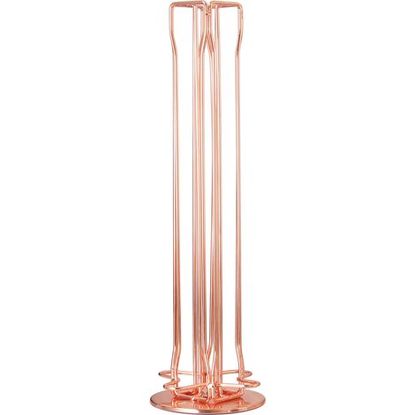 (Or Rose)Porte capsules de café, distributeur de capsules rotatif, grande capacité pouvant contenir 40 capsules, fabriqué en métal robuste, fil chromé, durable et facile à nettoyer (1/4)