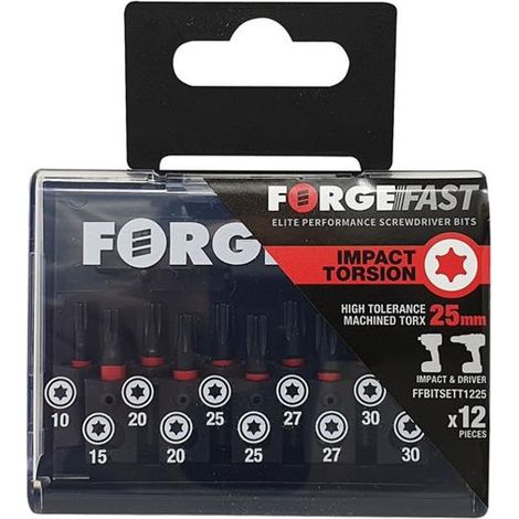 ForgeFix ForgeFast TORX® Impact Bit Set – 12-Piece, Compatible with Impact Drivers, Model FFBITSETT1225