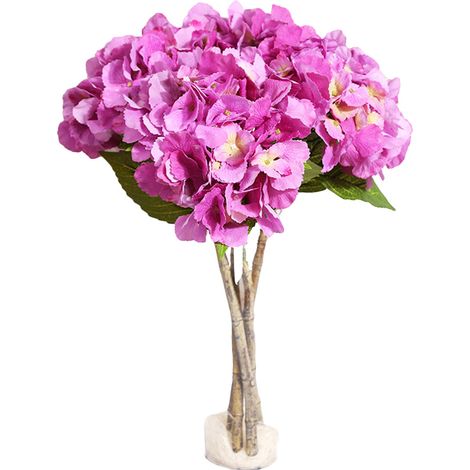 Bouquet D Hortensias Artificiels En Soie Pourpre Pour Mariage Et Décoration Maison Lot De 1 (1/2)