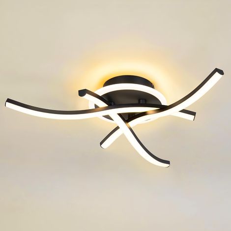 4760708 Moderne Plafonnier LED 3000K/4500K/6500K Lampe Plafond Noir 8-15s Mémoire CRI≥80 Ceiling Lights for Salon Chambre Bureau Cuisine et Couloir (1/5)