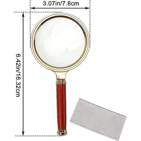 Loupe de lecture portative 10x, diamètre 80 mm, loupe mentale (1/4)